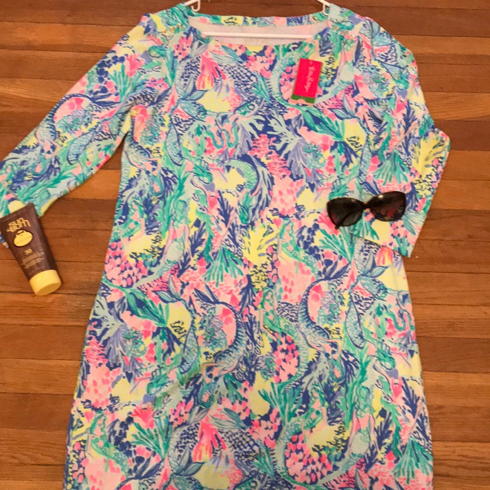 Lilly Mermaids Cove 3/4 sleeve Dress, XL, NWT